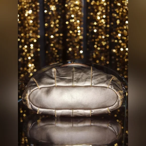 Vintage Coach Metallic Gold Madison Sophia Satchel - Picture 7 of 16